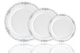 7.5 In. Gray / Silver Victorian Design Plates | 20 Count